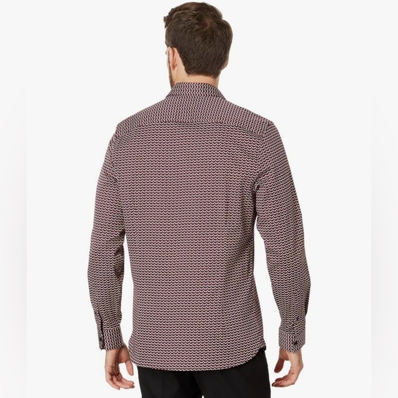 Ted Baker London Slim Fit Geometric Print Shirt (Size 4 / L)​​​ - Picture 3 of 13